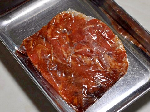 下味冷凍◇豚薄切り肉のチャーシュー風